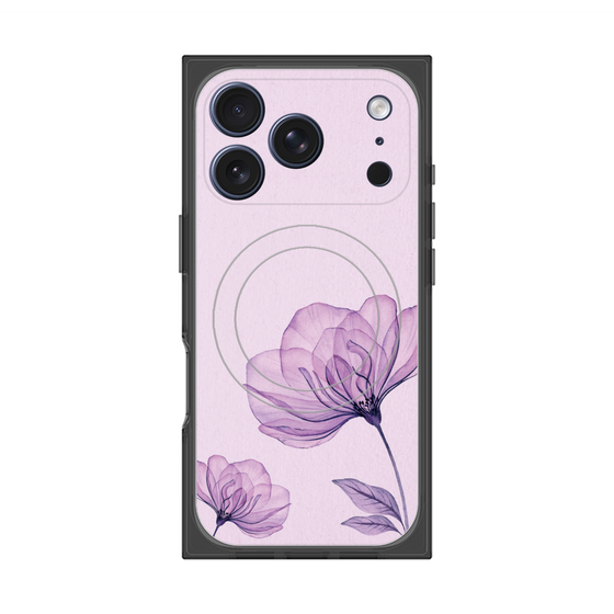 プレミアムスクエアケース with MagSafe［ Natural Flower - Purple ］