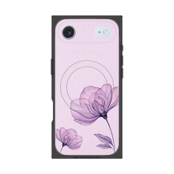プレミアムスクエアケース with MagSafe［ Natural Flower - Purple ］