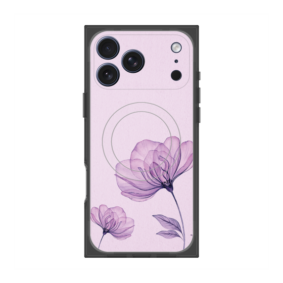 プレミアムスクエアケース with MagSafe［ Natural Flower - Purple ］