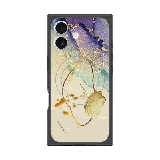 プレミアムスクエアケース with MagSafe［ Marble Nuance Painting Purple ］