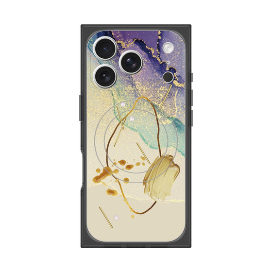 プレミアムスクエアケース with MagSafe［ Marble Nuance Painting Purple ］