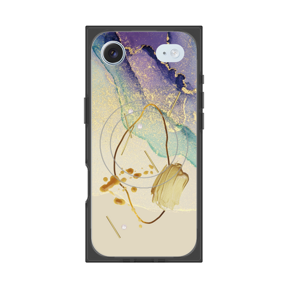 プレミアムスクエアケース with MagSafe［ Marble Nuance Painting Purple ］