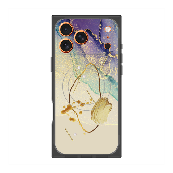 プレミアムスクエアケース with MagSafe［ Marble Nuance Painting Purple ］