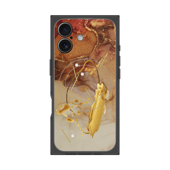 プレミアムスクエアケース with MagSafe［ Marble Nuance Painting Brown ］