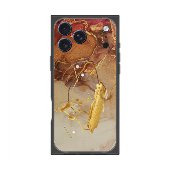プレミアムスクエアケース with MagSafe［ Marble Nuance Painting Brown ］