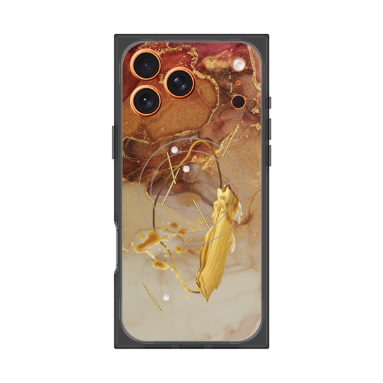 プレミアムスクエアケース with MagSafe［ Marble Nuance Painting Brown ］