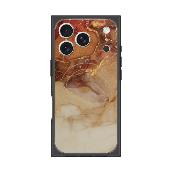 プレミアムスクエアケース with MagSafe［ Marble Brown ］
