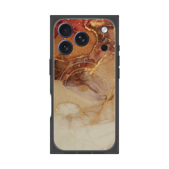 プレミアムスクエアケース with MagSafe［ Marble Brown ］