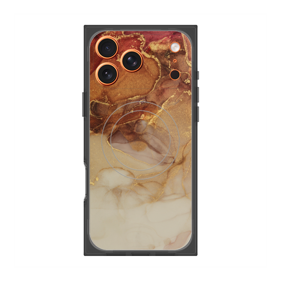 プレミアムスクエアケース with MagSafe［ Marble Brown ］