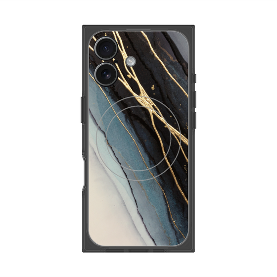 プレミアムスクエアケース with MagSafe［ Marble Black ］