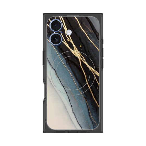 プレミアムスクエアケース with MagSafe［ Marble Black ］