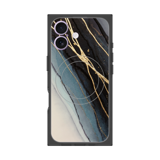 プレミアムスクエアケース with MagSafe［ Marble Black ］