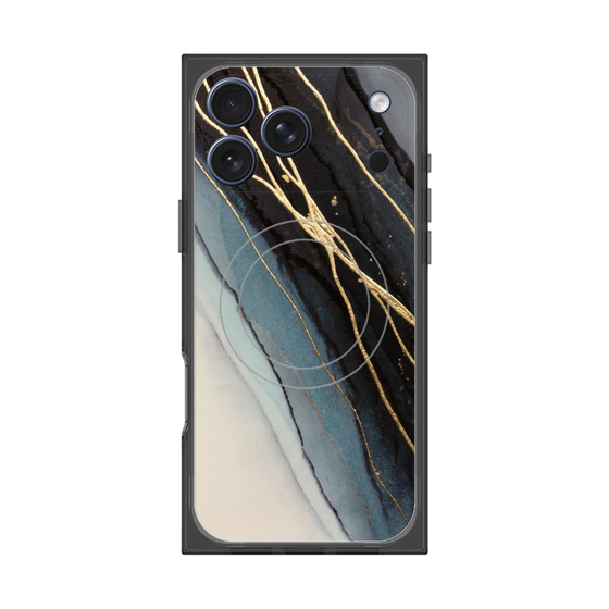 プレミアムスクエアケース with MagSafe［ Marble Black ］
