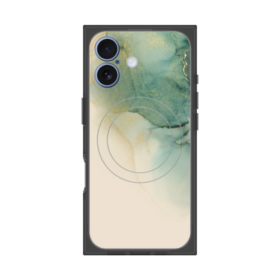 プレミアムスクエアケース with MagSafe［ Marble Green ］