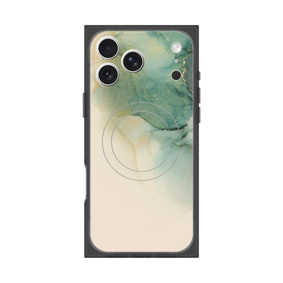 プレミアムスクエアケース with MagSafe［ Marble Green ］