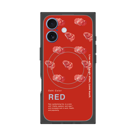 プレミアムスクエアケース with MagSafe［ RED-Meat ］