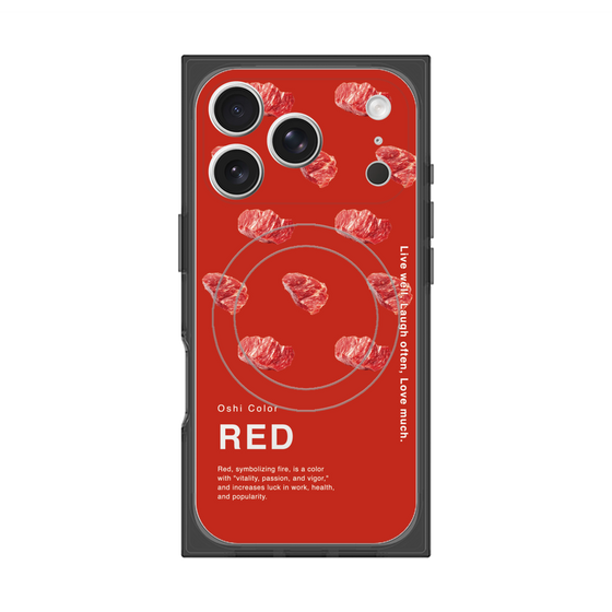 プレミアムスクエアケース with MagSafe［ RED-Meat ］