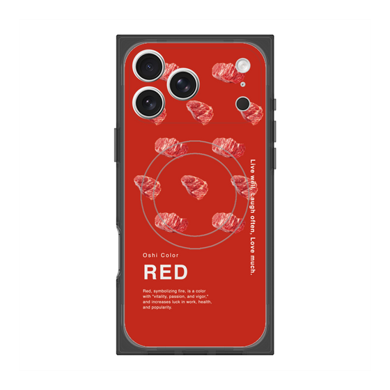 プレミアムスクエアケース with MagSafe［ RED-Meat ］