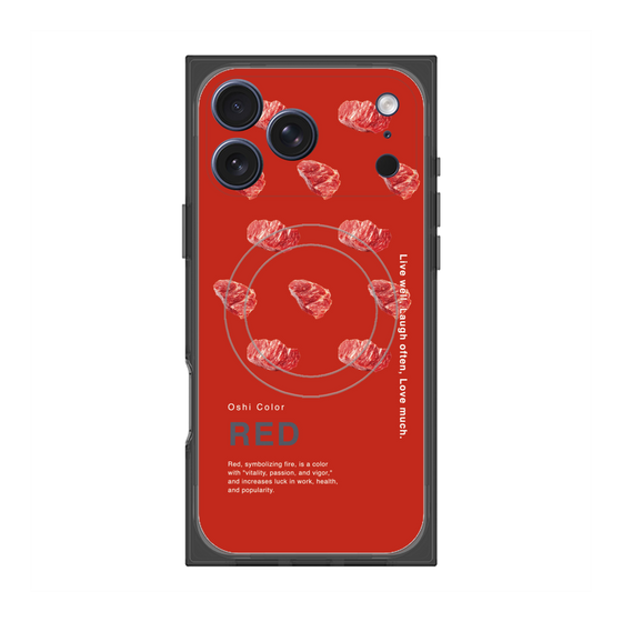 プレミアムスクエアケース with MagSafe［ RED-Meat ］