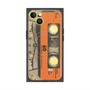 プレミアムスクエアケース with MagSafe［ RETORO CASSETTE TAPE - Skeleton Orange ］