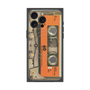 プレミアムスクエアケース with MagSafe［ RETORO CASSETTE TAPE - Skeleton Orange ］