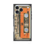 プレミアムスクエアケース with MagSafe［ RETORO CASSETTE TAPE - Skeleton Orange ］
