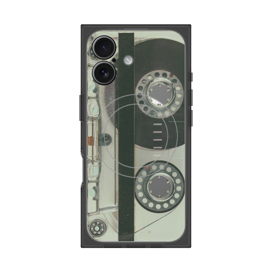 プレミアムスクエアケース with MagSafe［ RETORO CASSETTE TAPE - Skeleton Blue ］