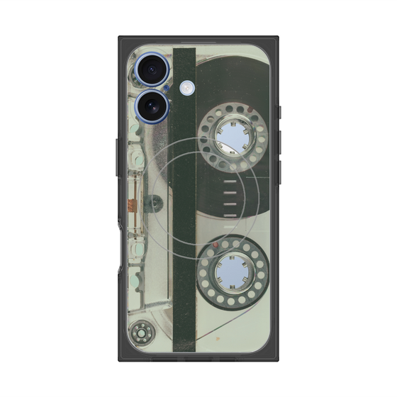 プレミアムスクエアケース with MagSafe［ RETORO CASSETTE TAPE - Skeleton Blue ］