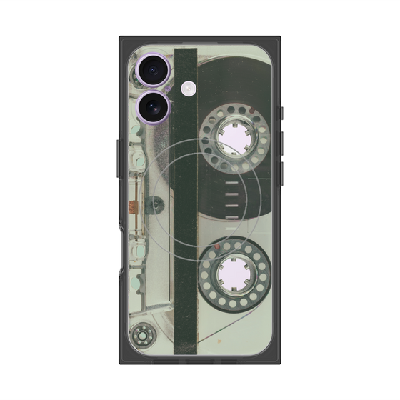 プレミアムスクエアケース with MagSafe［ RETORO CASSETTE TAPE - Skeleton Blue ］