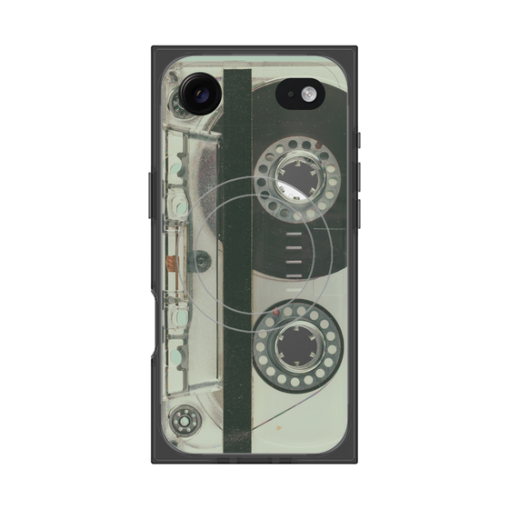 プレミアムスクエアケース with MagSafe［ RETORO CASSETTE TAPE - Skeleton Blue ］