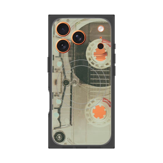 プレミアムスクエアケース with MagSafe［ RETORO CASSETTE TAPE - Skeleton Red ］