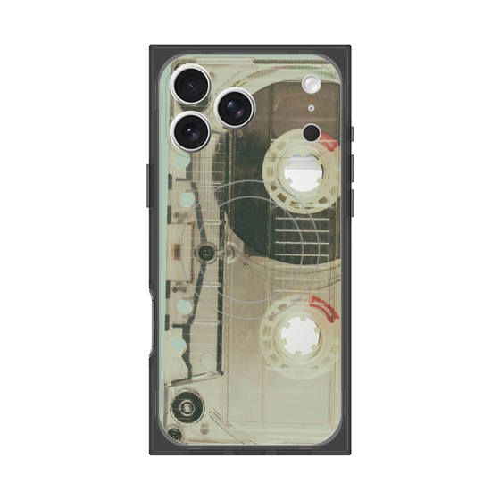 プレミアムスクエアケース with MagSafe［ RETORO CASSETTE TAPE - Skeleton Red ］