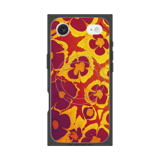 プレミアムスクエアケース with MagSafe［ y2k(Year2000) - Flower - Orange purple ］