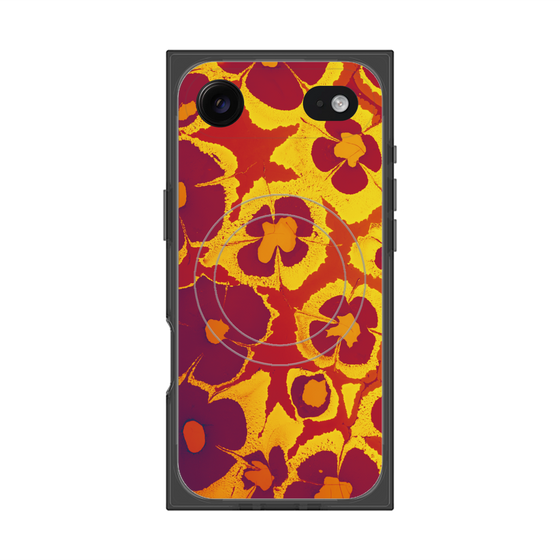 プレミアムスクエアケース with MagSafe［ y2k(Year2000) - Flower - Orange purple ］