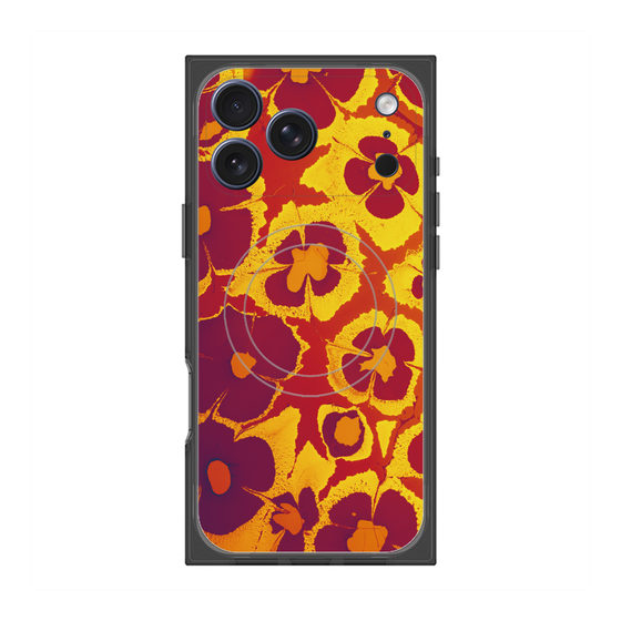 プレミアムスクエアケース with MagSafe［ y2k(Year2000) - Flower - Orange purple ］