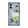 プレミアムスクエアケース with MagSafe［ Playful sticker - Dusty Blue ］