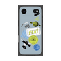 プレミアムスクエアケース with MagSafe［ Playful sticker - Dusty Blue ］