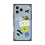 プレミアムスクエアケース with MagSafe［ Playful sticker - Dusty Blue ］