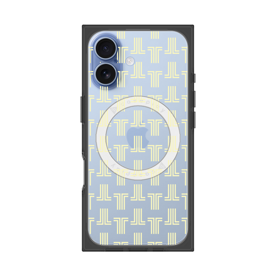 プレミアムスクエアケース with MagSafe［ LANVIN en Bleu - Monogram - Yellow ］