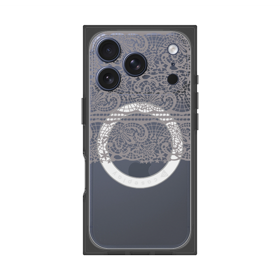 プレミアムスクエアケース with MagSafe［ LANVIN en Bleu - Lace - Black ］