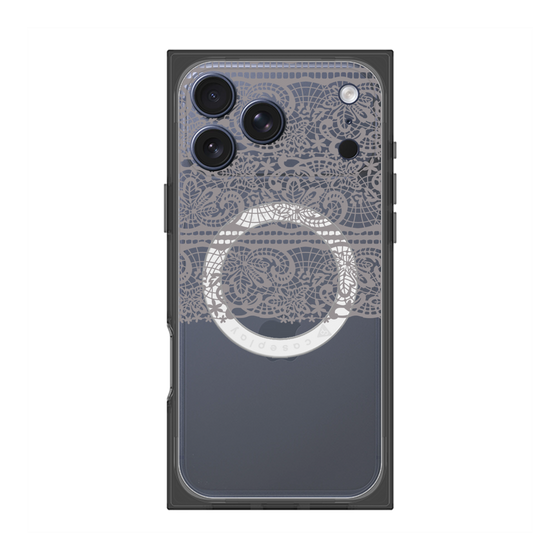 プレミアムスクエアケース with MagSafe［ LANVIN en Bleu - Lace - Black ］