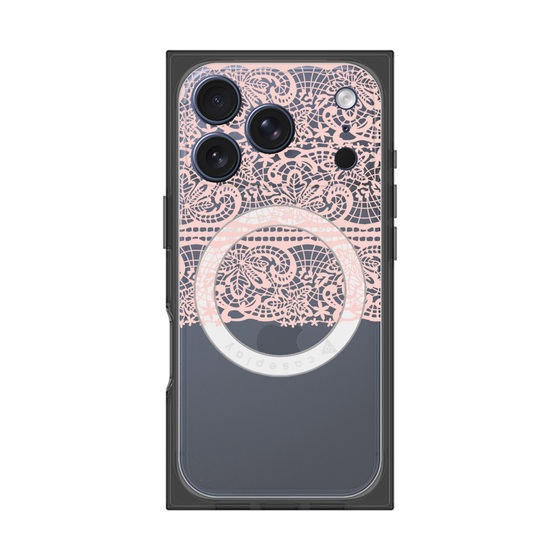 プレミアムスクエアケース with MagSafe［ LANVIN en Bleu - Lace - Pink ］