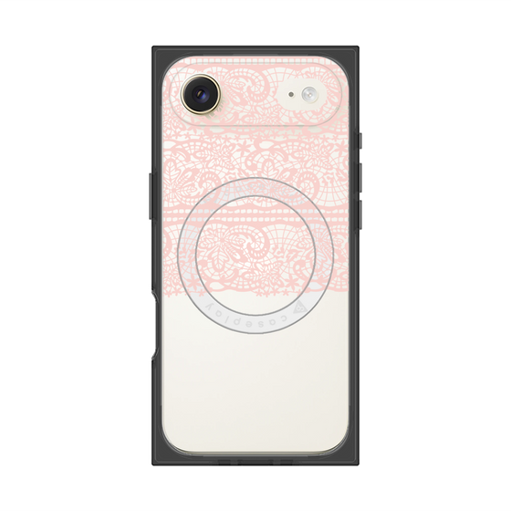 プレミアムスクエアケース with MagSafe［ LANVIN en Bleu - Lace - Pink ］