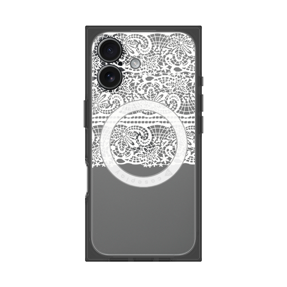 プレミアムスクエアケース with MagSafe［ LANVIN en Bleu - Lace - White ］