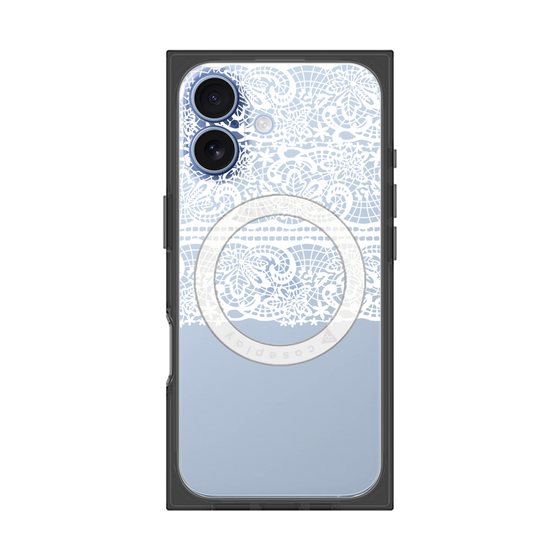 プレミアムスクエアケース with MagSafe［ LANVIN en Bleu - Lace - White ］