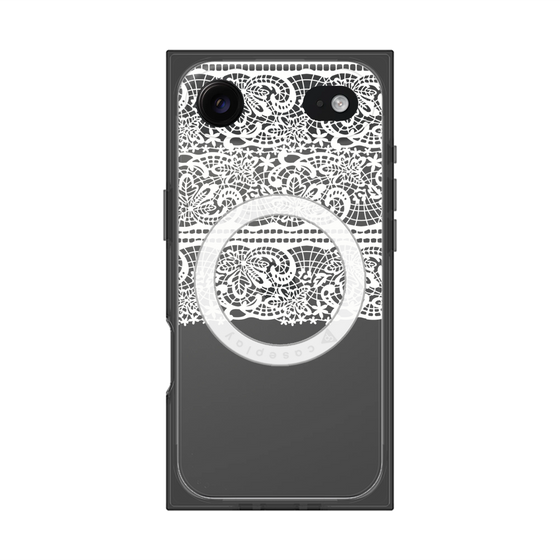 プレミアムスクエアケース with MagSafe［ LANVIN en Bleu - Lace - White ］