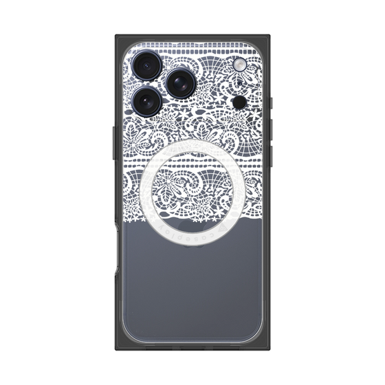 プレミアムスクエアケース with MagSafe［ LANVIN en Bleu - Lace - White ］
