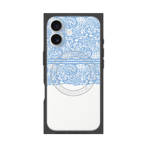 プレミアムスクエアケース with MagSafe［ LANVIN en Bleu - Lace - Blue ］