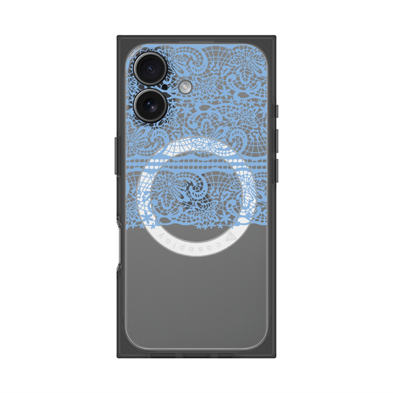 プレミアムスクエアケース with MagSafe［ LANVIN en Bleu - Lace - Blue ］