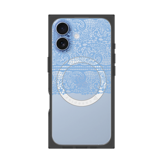 プレミアムスクエアケース with MagSafe［ LANVIN en Bleu - Lace - Blue ］